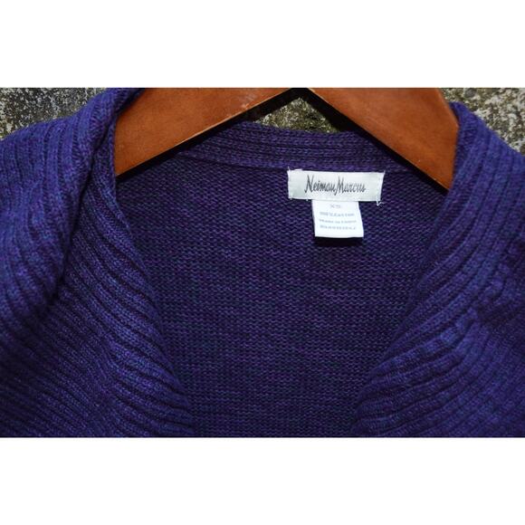 Neiman Marcus Purple Ruffle Front Cardigan Sweater XS - Picture 3 of 4